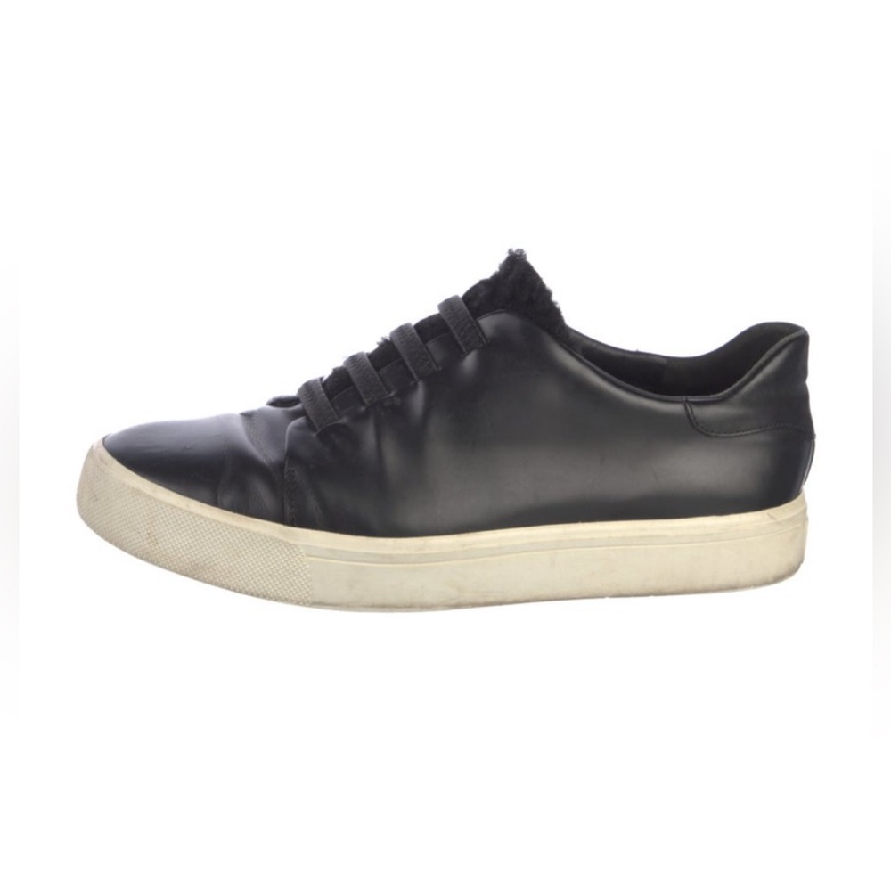 Vince Black Leather‎ Sneakers with White Sole